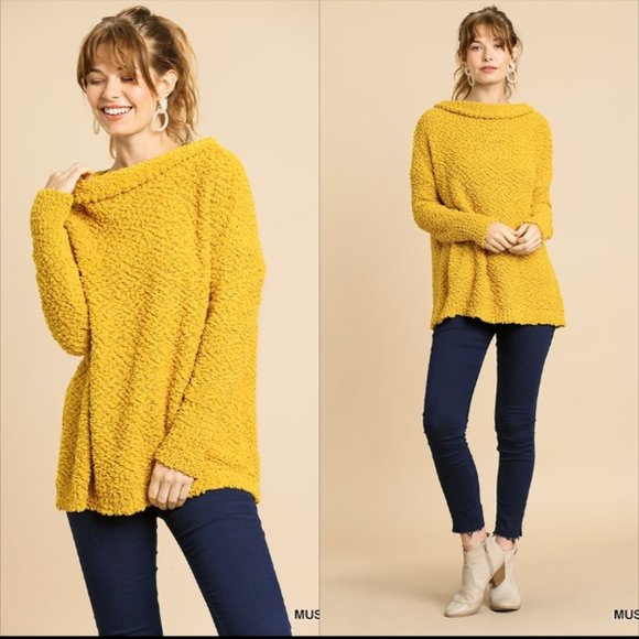 Fuzzy High Neck Collar Sweater - Picture 2 of 7